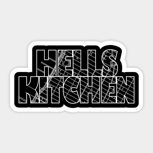 Hell's Kitchen Street Map Sticker by thestreetslocal